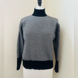 Rachel Zoe Women's Black & Gray Long Sleeve Mock Neck Sweater Size Large